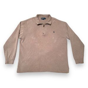 Vintage Polo Ralph Lauren Knit Sweater Pullover 3/4 Zip Big & Tall